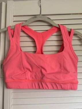 Size 6 Women's Neon Coral Sports Bra - Comfortable Support